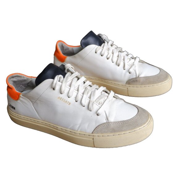 Axel Arigato White/Orange Leather Sneakers Size 8 US Mens - Picture 4 of 16